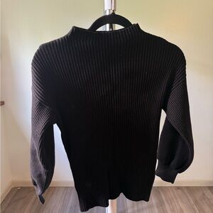 INC International Concepts Black Ribbed Sweater
